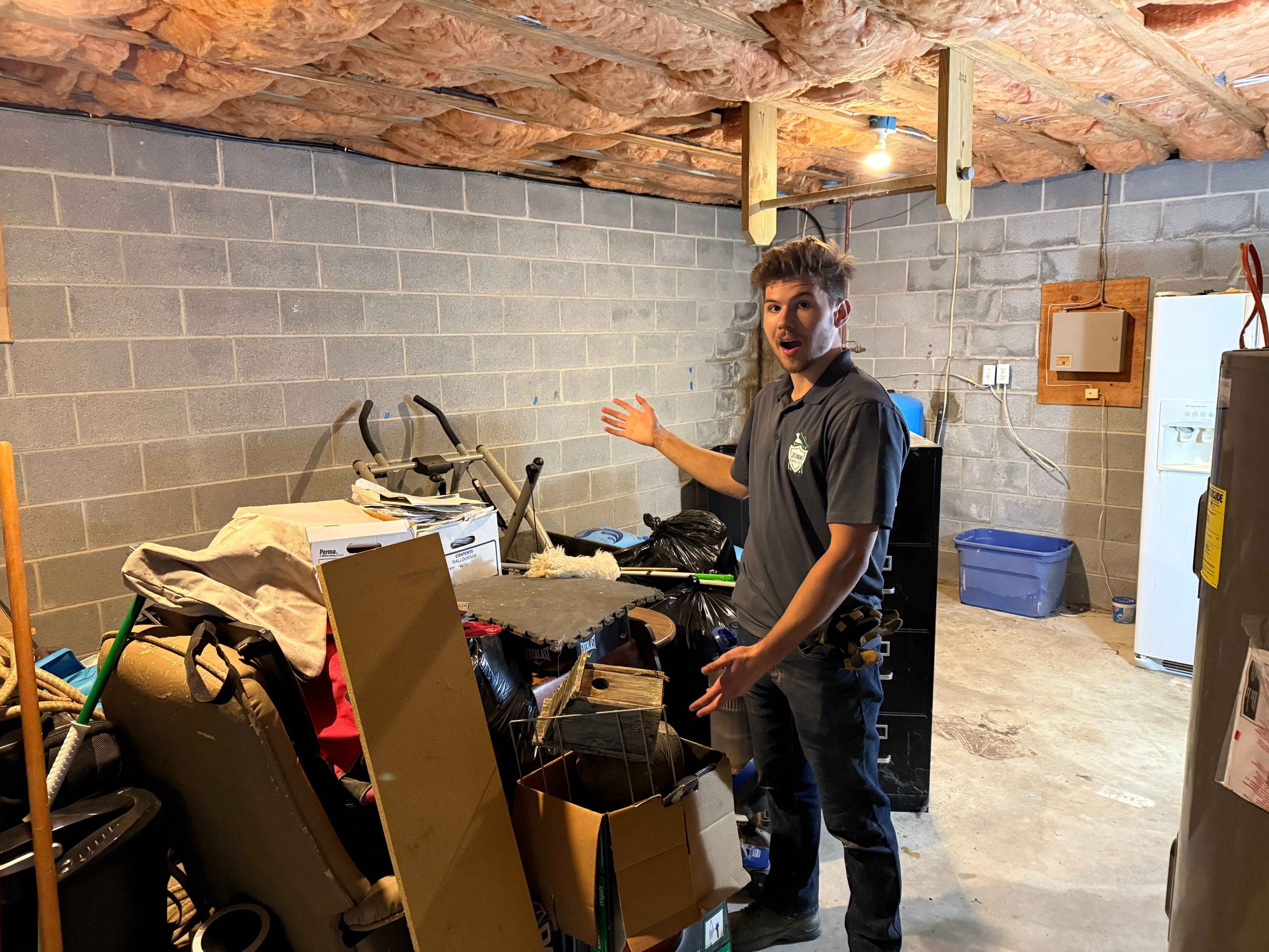 Basement cleanout job in progress