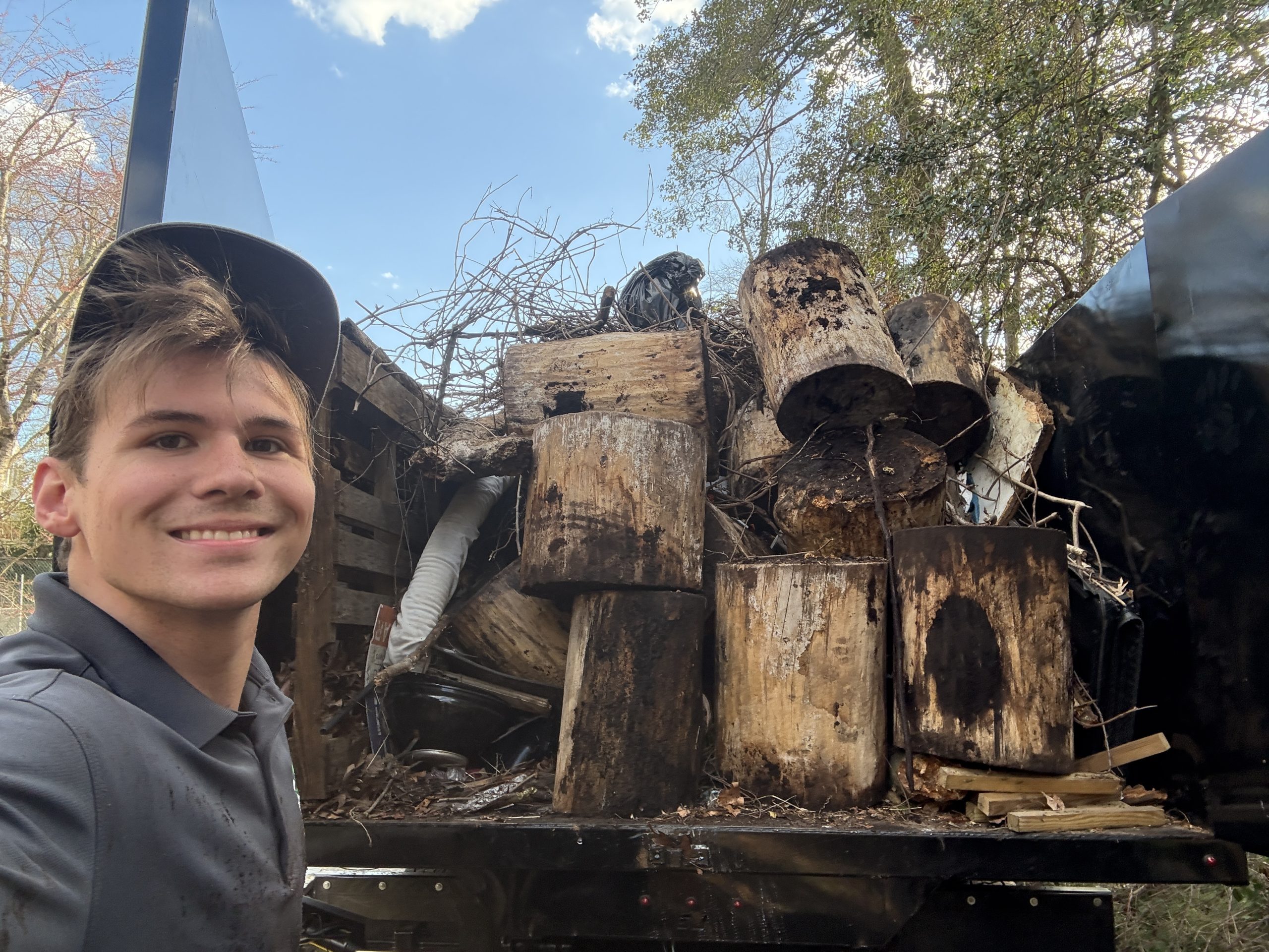 Junk Knights truck loaded with logs
