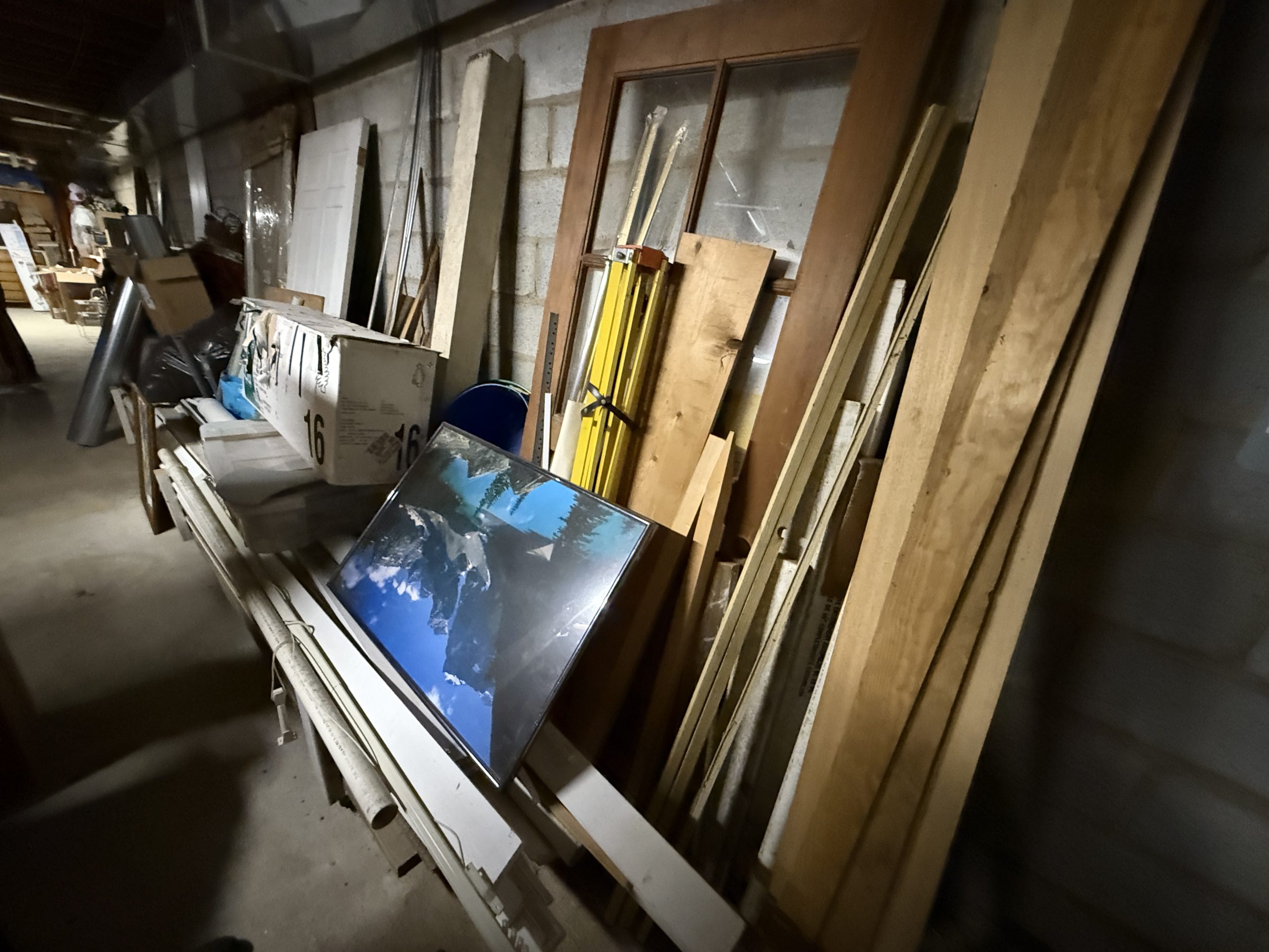 Old wood boards and PVC door
