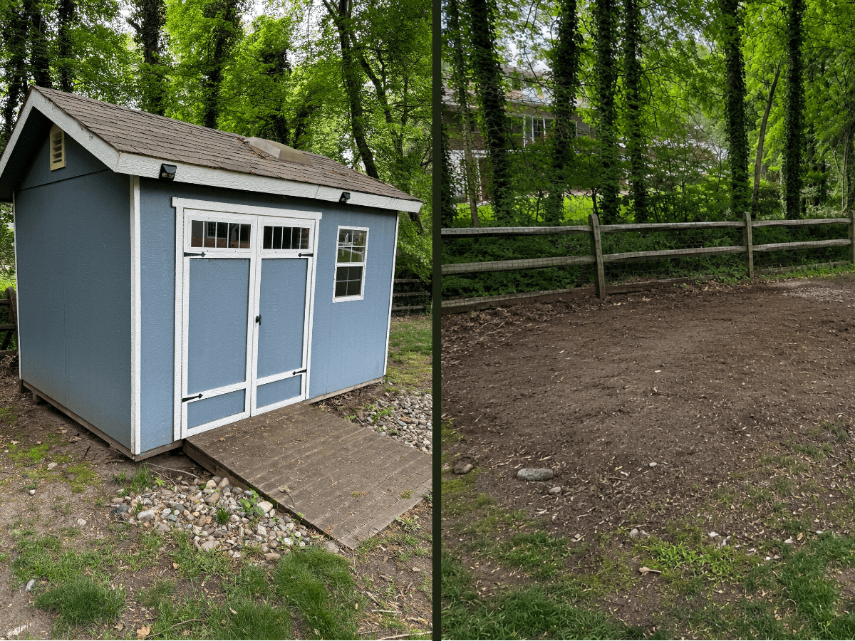 Shed removal before and after